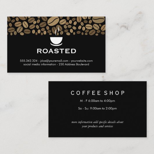 Kaffeebohnen Kaffeebohnen Visitenkarte (Vorne/Hinten)