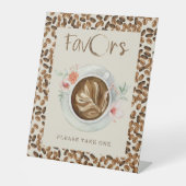 Kaffeebohnen Kinderdusche Lieblings-Blüte Sockelschild (Vorderseite)