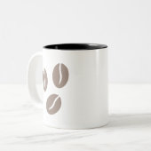 Kaffeebohnen Kunst Zweifarbige Tasse (Vorderseite Links)