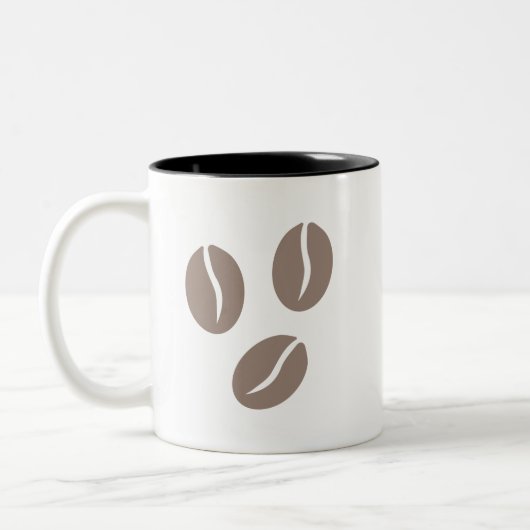 Kaffeebohnen Kunst Zweifarbige Tasse (Links)