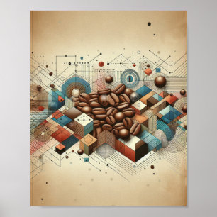Kaffeebohnen-Kunstposter Poster