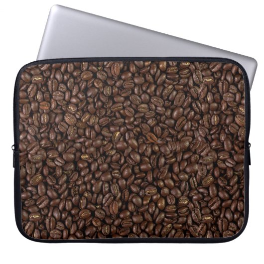 Kaffeebohnen Laptopschutzhülle (Vorderseite)