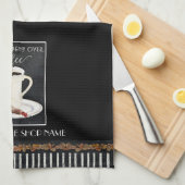 Kaffeebohnen Latte Schwarz-weiße Schokolade Shop Geschirrtuch (Viertel Falte)