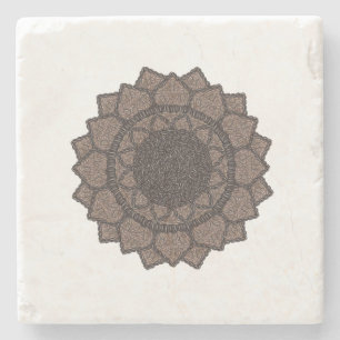 Kaffeebohnen-Mandala-Moderne Organik-Kaffee-Liebha Steinuntersetzer