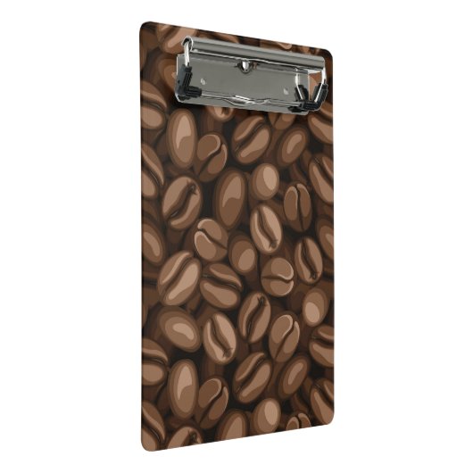 Kaffeebohnen Mini Klemmbrett (Schrägansicht)