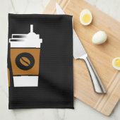 Kaffeebohnen mit Kaffeebohnen Geschirrtuch (Viertel Falte)