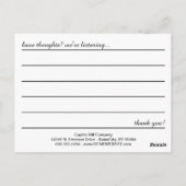 Kaffeebohnen mit Kommentarkarte Postkarte (Rückseite)