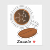 Kaffeebohnen Molekulare Struktur - Koffeinformel Aufkleber (Blatt)