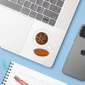 Kaffeebohnen Molekulare Struktur - Koffeinformel Aufkleber (Laptop mit iPhone)
