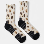 Kaffeebohnen Muster auf einer leichten Oberfläche Socken (Rechts)