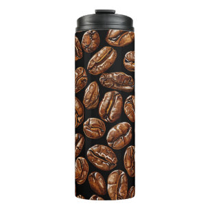 Kaffeebohnen Muster Barista Geschenk Thermosbecher