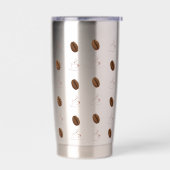 Kaffeebohnen-Muster-Kaffeebecher. Thermobecher (Links)