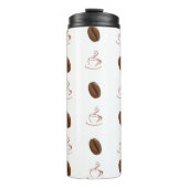 Kaffeebohnen-Muster-Kaffeebecher. Thermosbecher (Vorderseite)