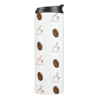 Kaffeebohnen-Muster-Kaffeebecher. Thermosbecher