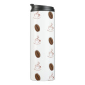 Kaffeebohnen-Muster-Kaffeebecher. Thermosbecher (Nach rechts gedreht)