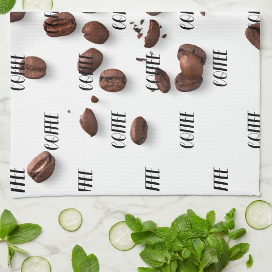 Kaffeebohnen Muster, Küchenhandtücher Geschirrtuch (Gefaltet)