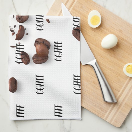 Kaffeebohnen Muster, Küchenhandtücher Geschirrtuch (Viertel Falte)