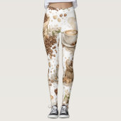Kaffeebohnen-Muster-Leggings Leggings (Vorderseite)