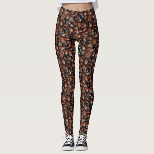 Kaffeebohnen-Muster-Leggings Leggings (Vorderseite)