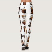 Kaffeebohnen-Muster-Leggings Leggings (Rückseite)