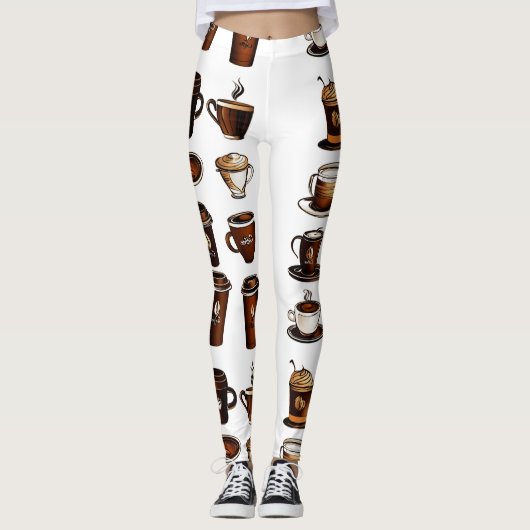 Kaffeebohnen-Muster-Leggings Leggings (Vorderseite)