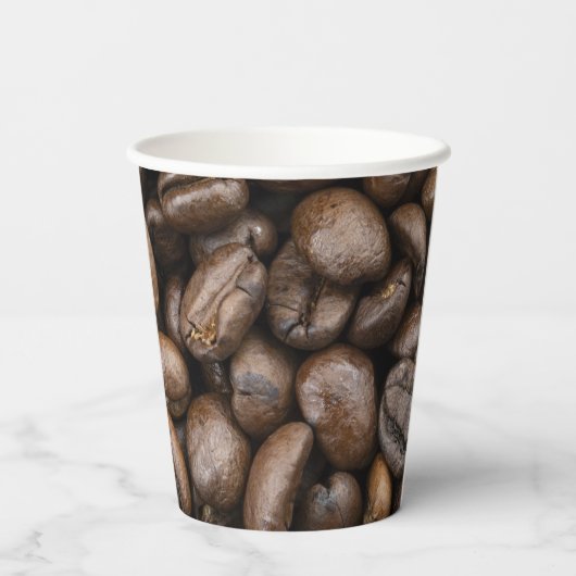 Kaffeebohnen-Muster Papier-Cups Pappbecher (Rückseite)