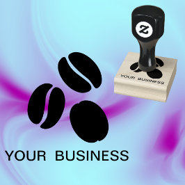 Kaffeebohnen Nahrung mit Text trinken Gummistempel