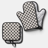 Kaffeebohnen Ofenhandschuh & Topflappen-Set (Vorderseite/Rückseite)