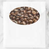 Kaffeebohnen Ovaler Aufkleber (Tasche)