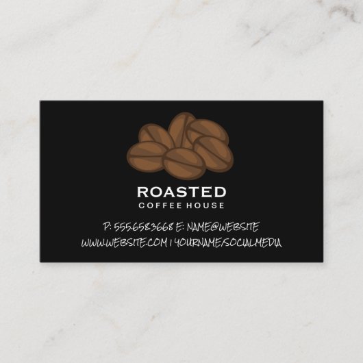 Kaffeebohnen Pile | Cafe Visitenkarte (Vorderseite)