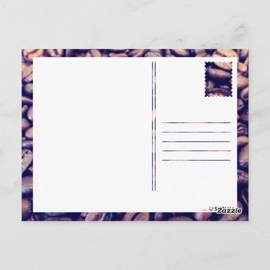 Kaffeebohnen Postkarte (Rückseite)