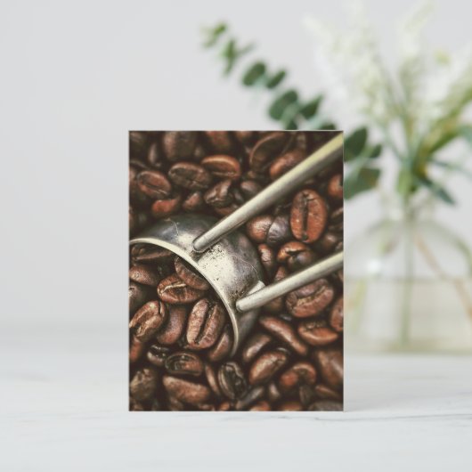 Kaffeebohnen Postkarte (Stehend Vorderseite)