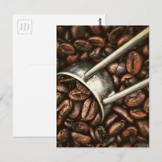 Kaffeebohnen Postkarte (Vorne/Hinten)