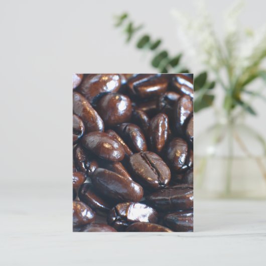 Kaffeebohnen Postkarte (Stehend Vorderseite)