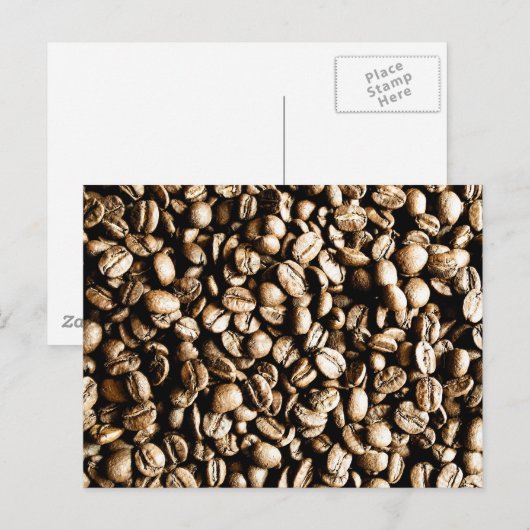 Kaffeebohnen Postkarte (Vorne/Hinten)