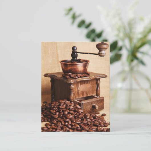 Kaffeebohnen Postkarte (Stehend Vorderseite)