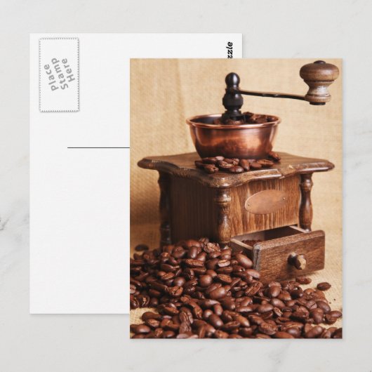 Kaffeebohnen Postkarte (Vorne/Hinten)