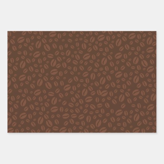 Kaffeebohnen Print Brown Wrapping Paper Geschenkpapier Set (Vorderseite 3)