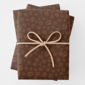 Kaffeebohnen Print Brown Wrapping Paper Geschenkpapier Set (Beispiel)