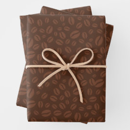 Kaffeebohnen Print Brown Wrapping Paper Geschenkpapier Set
