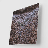 Kaffeebohnen Quadratische Wanduhr (Winkel)