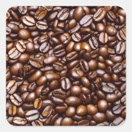 Kaffeebohnen Quadratischer Aufkleber