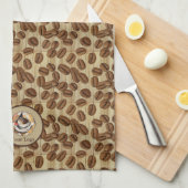 Kaffeebohnen Realistisches Muster 1 Geschirrtuch (Viertel Falte)