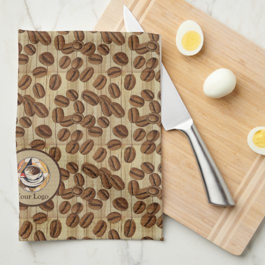 Kaffeebohnen Realistisches Muster 1 Geschirrtuch (Viertel Falte)