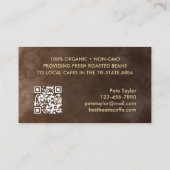 Kaffeebohnen Röster Visitenkarte (Rückseite)