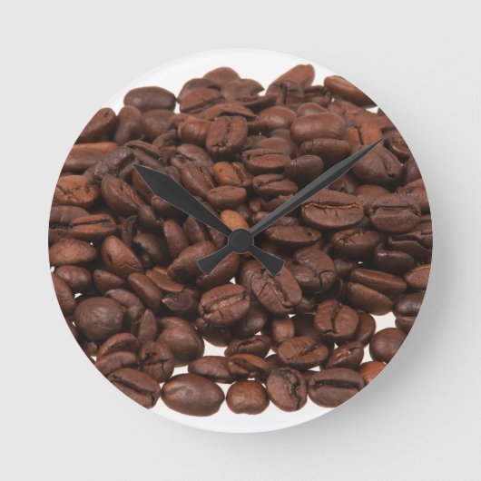 Kaffeebohnen Runde Wanduhr (Vorderseite)