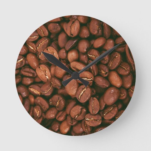 Kaffeebohnen Runde Wanduhr (Vorderseite)