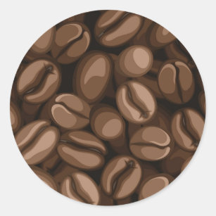 Kaffeebohnen Runder Aufkleber