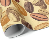 Kaffeebohnen Rustikales Vintages Muster Nr. 2 Geschenkpapier (Rolleneckpunkt)