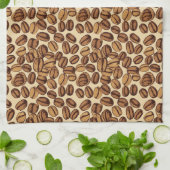 Kaffeebohnen Rustikales Vintages Muster Nr. 4 Geschirrtuch (Gefaltet)